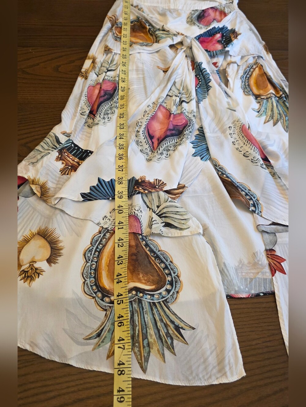 Lez a Lez Tropical Cutout Midi Dress asymmetrical Boho Chic Resort Short Sleeve - Picture 7 of 9